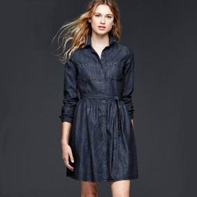 Gap Classic Dark Shirt Denim Dress with Belt | Women